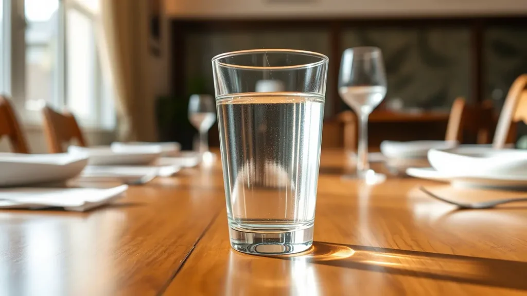 air minum di meja makan